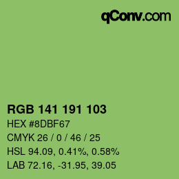 カラーコード: RGB 141 191 103 | qconv.com