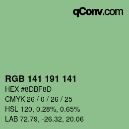 Color code: RGB 141 191 141 | qconv.com