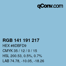 Color code: RGB 141 191 217 | qconv.com