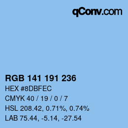 Color code: RGB 141 191 236 | qconv.com
