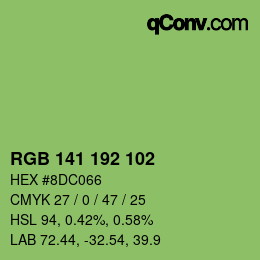 Color code: RGB 141 192 102 | qconv.com