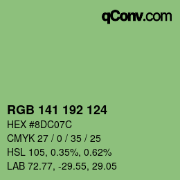 Color code: RGB 141 192 124 | qconv.com