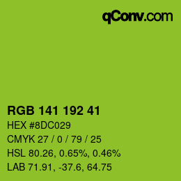 カラーコード: RGB 141 192 41 | qconv.com