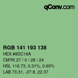 Color code: RGB 141 193 138 | qconv.com