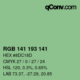 Color code: RGB 141 193 141 | qconv.com