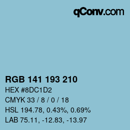 カラーコード: RGB 141 193 210 | qconv.com