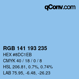 Color code: RGB 141 193 235 | qconv.com