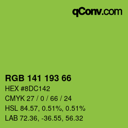 Color code: RGB 141 193 66 | qconv.com