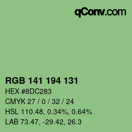 Color code: RGB 141 194 131 | qconv.com