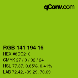 Color code: RGB 141 194 16 | qconv.com