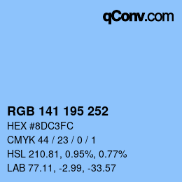 Color code: RGB 141 195 252 | qconv.com