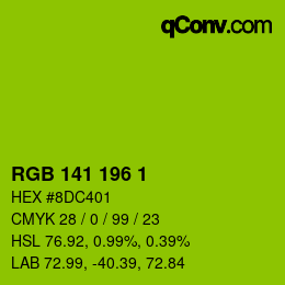 カラーコード: RGB 141 196 1 | qconv.com