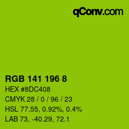颜色代码: RGB 141 196 8 | qconv.com