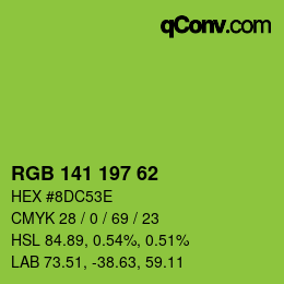 Color code: RGB 141 197 62 | qconv.com