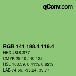 カラーコード: RGB 141 198.4 119.4 | qconv.com