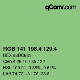 カラーコード: RGB 141 198.4 129.4 | qconv.com