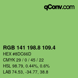 カラーコード: RGB 141 198.8 109.4 | qconv.com