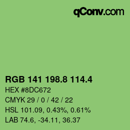 カラーコード: RGB 141 198.8 114.4 | qconv.com