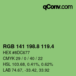 カラーコード: RGB 141 198.8 119.4 | qconv.com