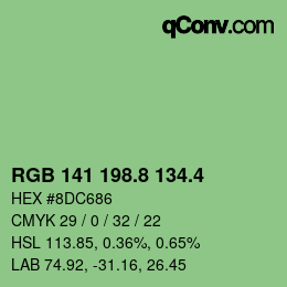 カラーコード: RGB 141 198.8 134.4 | qconv.com