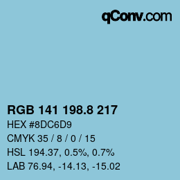 Color code: RGB 141 198.8 217 | qconv.com