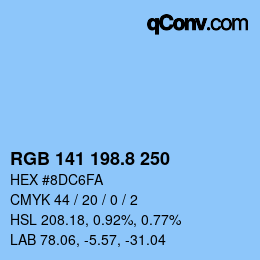 Color code: RGB 141 198.8 250 | qconv.com