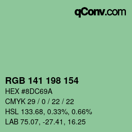 Color code: RGB 141 198 154 | qconv.com