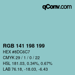 Color code: RGB 141 198 199 | qconv.com