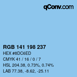 Color code: RGB 141 198 237 | qconv.com