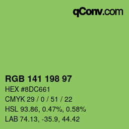 Color code: RGB 141 198 97 | qconv.com