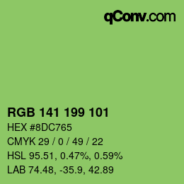 Color code: RGB 141 199 101 | qconv.com