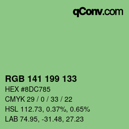 Color code: RGB 141 199 133 | qconv.com