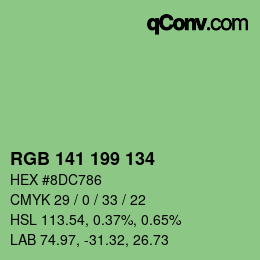 Color code: RGB 141 199 134 | qconv.com
