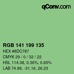 Color code: RGB 141 199 135 | qconv.com