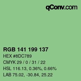 Color code: RGB 141 199 137 | qconv.com