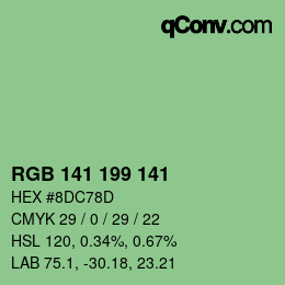 Color code: RGB 141 199 141 | qconv.com