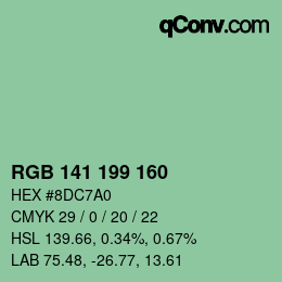 Color code: RGB 141 199 160 | qconv.com