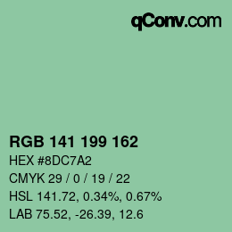 カラーコード: RGB 141 199 162 | qconv.com