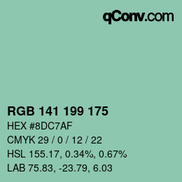 Color code: RGB 141 199 175 | qconv.com