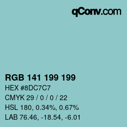 Color code: RGB 141 199 199 | qconv.com