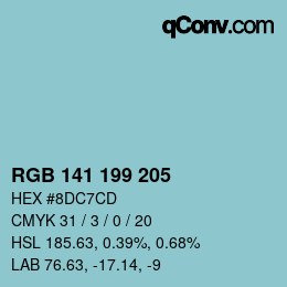 カラーコード: RGB 141 199 205 | qconv.com