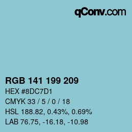 Color code: RGB 141 199 209 | qconv.com