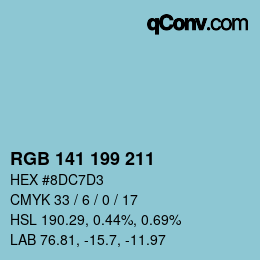 Color code: RGB 141 199 211 | qconv.com