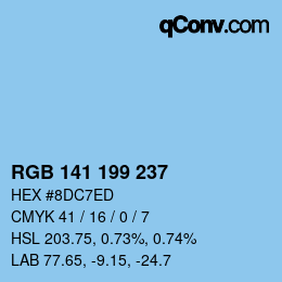 Color code: RGB 141 199 237 | qconv.com