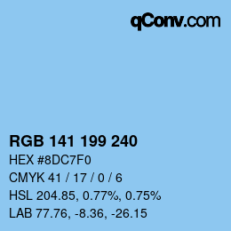 カラーコード: RGB 141 199 240 | qconv.com