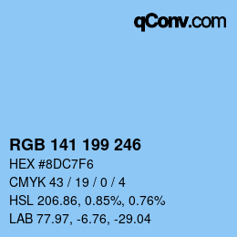 Color code: RGB 141 199 246 | qconv.com