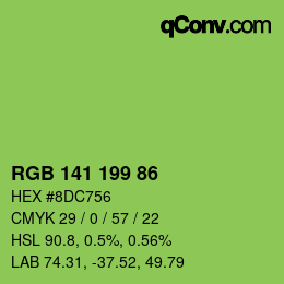 Color code: RGB 141 199 86 | qconv.com