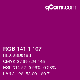 Code couleur: RGB 141 1 107 | qconv.com