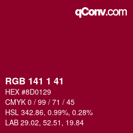 Color code: RGB 141 1 41 | qconv.com