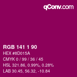 カラーコード: RGB 141 1 90 | qconv.com
